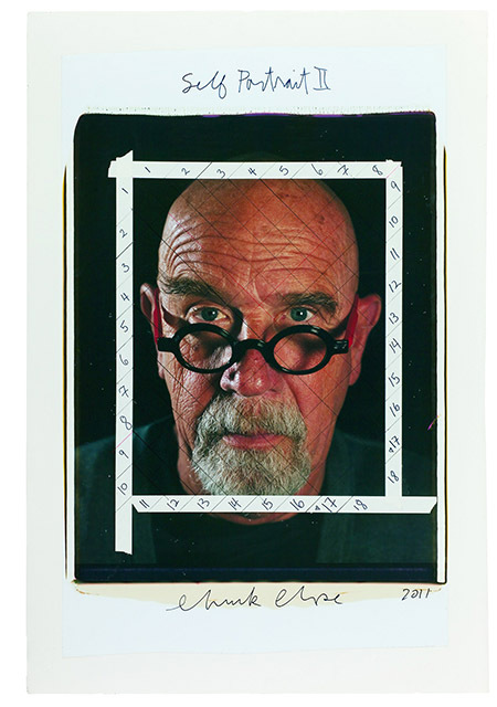 Chuck Close exhibition  Photo Maquettes on display at Eykyn McLean Gallery.